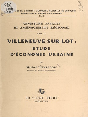 cover image of Armature urbaine et aménagement régional, 4
